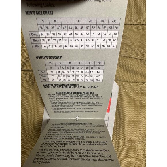 Carhartt FR Pants Mens 44x32 Khaki Flame Resistant Loose Fit Canvas Utility Work - Picture 13 of 16